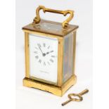 Vintage Mappin & Webb 8 day carriage clock with key. Sets, winds and runs. Some patina to casing,