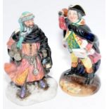 Royal Doulton Miniature Figurines King Wenceslas HN3262 together Town Crier HN3261