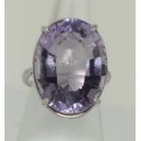 9ct White Gold Amethyst ring. Size N.