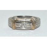 Gold/Silver designer CZ set ring Size N