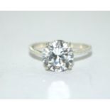 925 silver solitaire ring. Size Q.