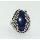 A 925 silver and Lapis Lazuli ring Size P