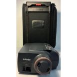 Infocus video projector with cables - Instruction books and carry case / trolley.