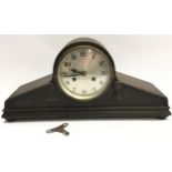 Vintage oak chiming mantle clock.
