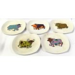 Five 1970's vintage "Beefeater" steak plates.