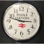 Poole station marked large round clock 50cm diameter