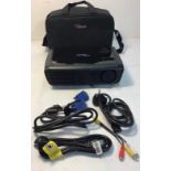 Optoma DLP video projector model No. PRO 150s. Complete with cables and bag.