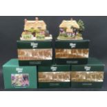Lilliput Lane: Boxed collection to include Penny's Post, Little Bee, New Forest Tea's, Fresh