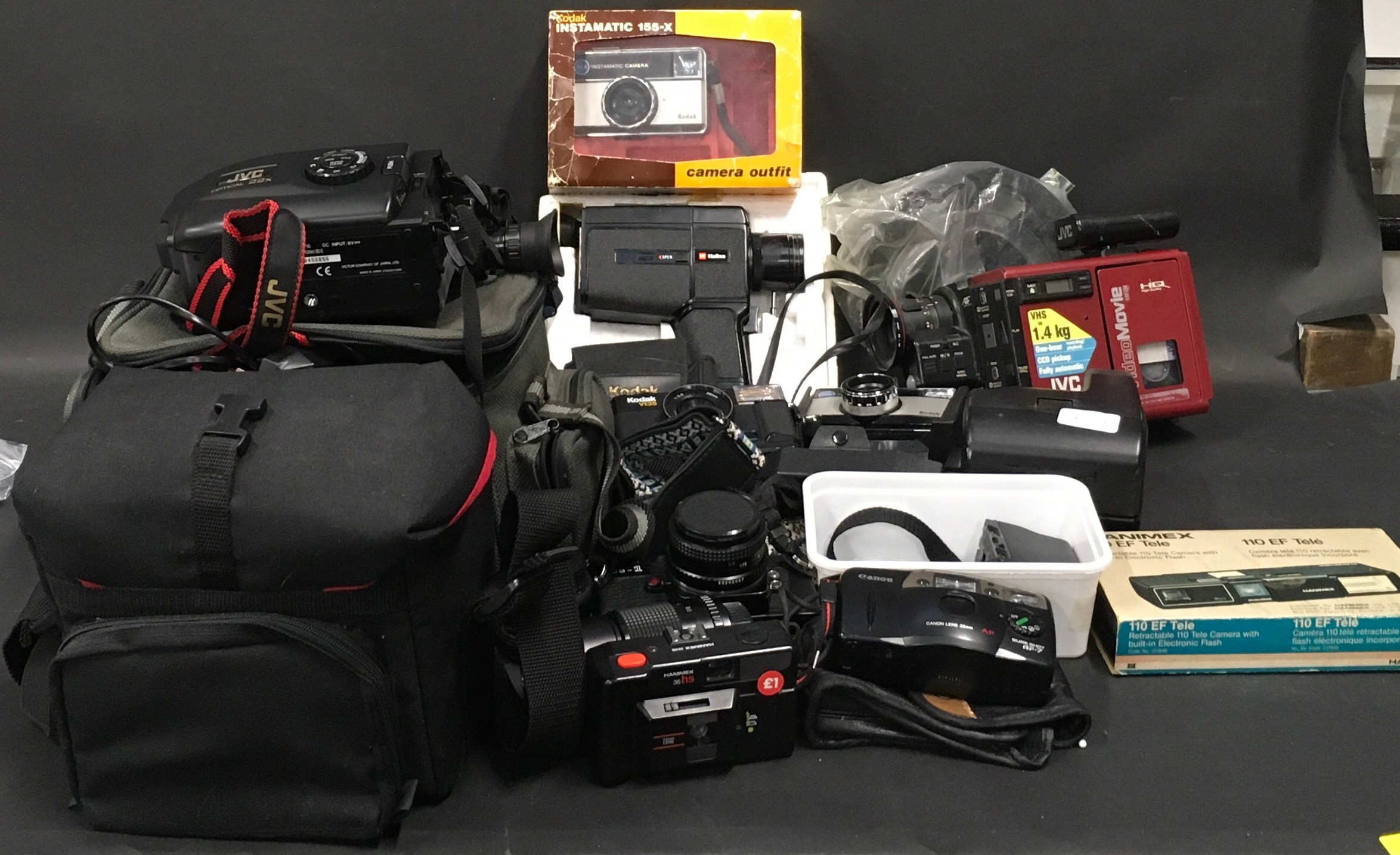 Quantity of cameras, camcorders and misc equipment