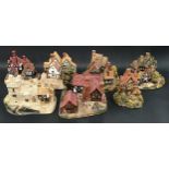 Lilliput Lane: Unboxed collection to include Tudor Court x 2, Warwick Hall, Red Lion, Castle Street,