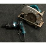 Makita HR2450 power drill together with Makita 5900BR 9" circular saw (2).