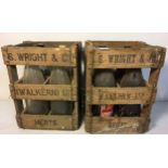 Collection of two advertising crates for glass bottles.