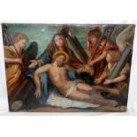 Anthonlius Panat "The lamentation" oil on canvas unframed, 97x131cm signed and dated 1674 is 348