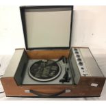 ITT RECORD PLAYER. This is an ITTKB stereo portable record player which powers up when plugged in.