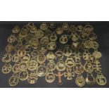 Large collection of vintage horse brasses.