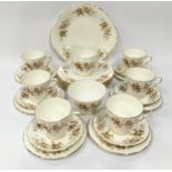 Colclough bone china tea service for 6 place settings in the Avon Autumn Leaves design.