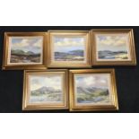 Five assorted framed oil paintings with scenes of Scotland (Ref 29,30).