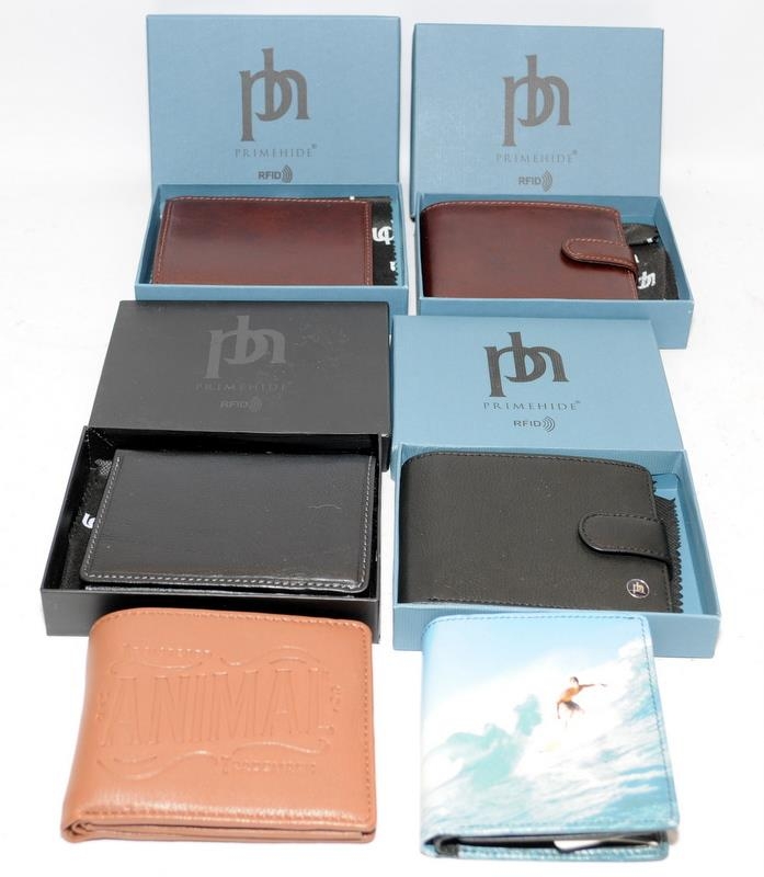 Collection of brand new wallets including 4 x boxed Prime Hide examples. Six in Lot