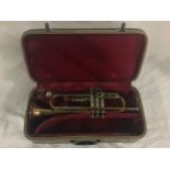 Trumpet found here in a hard case.