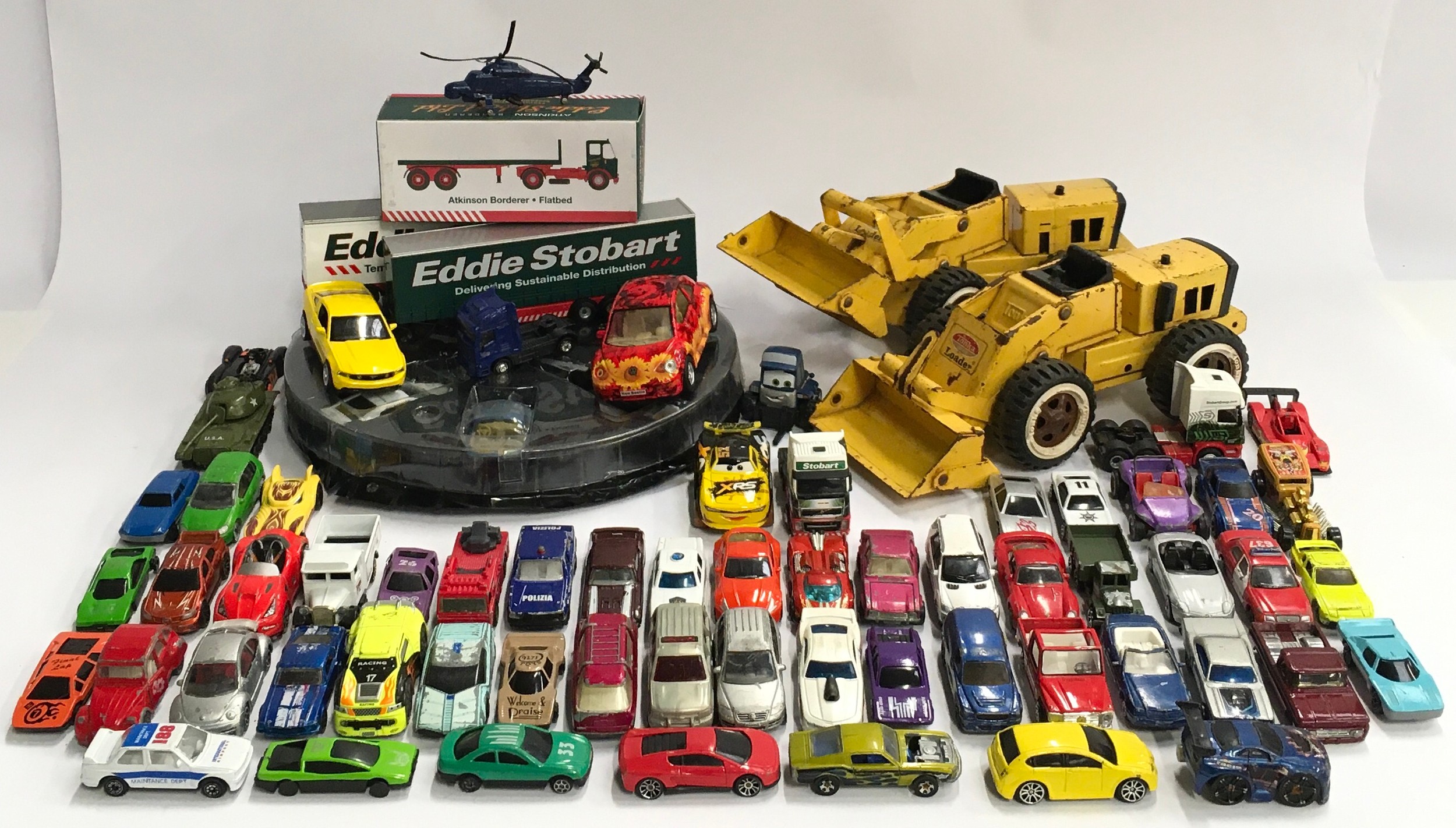 Collection of mixed die cast and plastic playworn vehicles to include Tonka, Matchbox and Corgi.