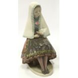 Lladro lady with a shawl 26cm tall.