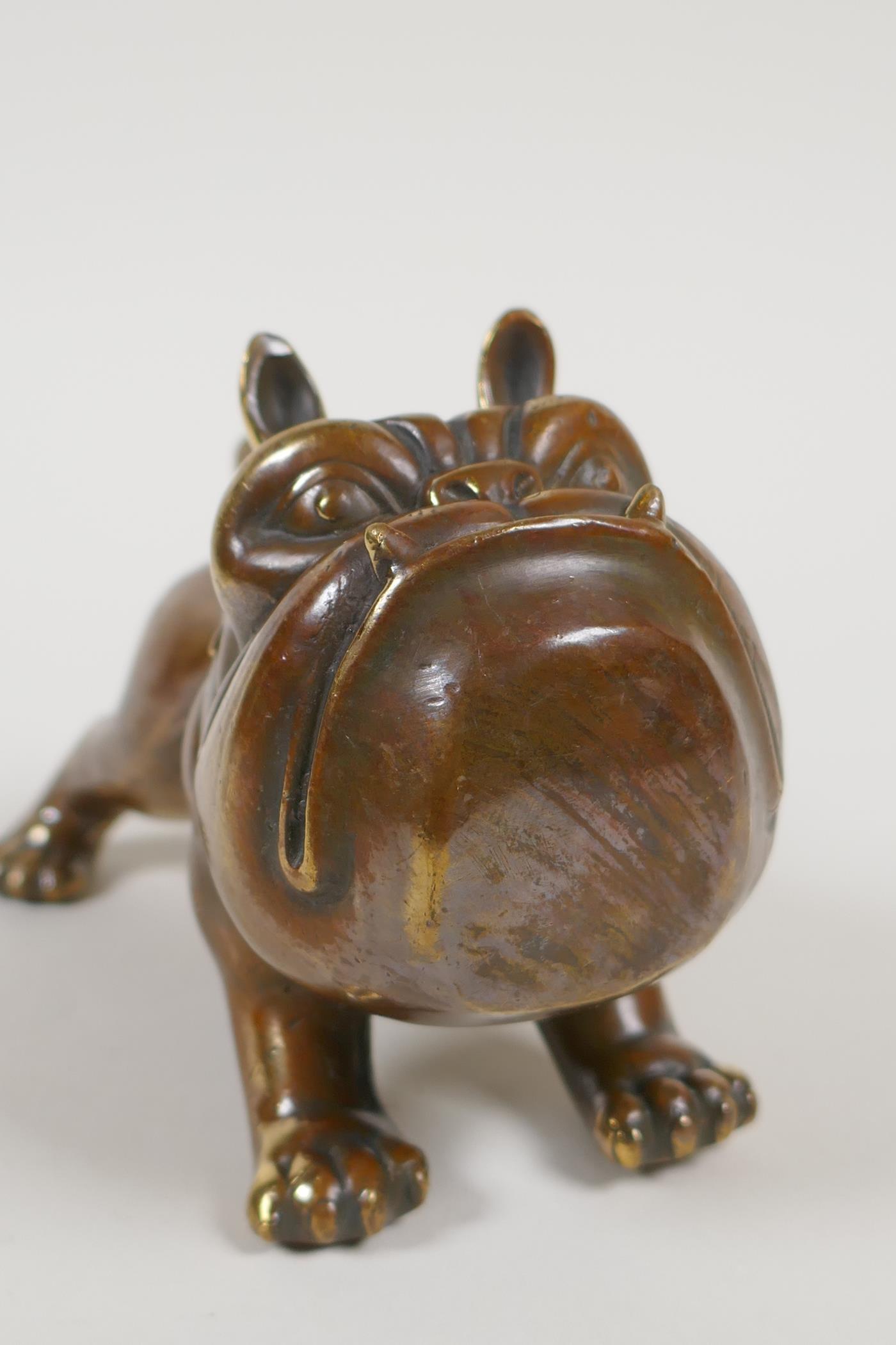 A filled bronze caricature bulldog, 5½" high - Image 5 of 10