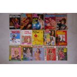 A collection of assorted adult magazines and comics, including five 1960s issues of 'Parade', '