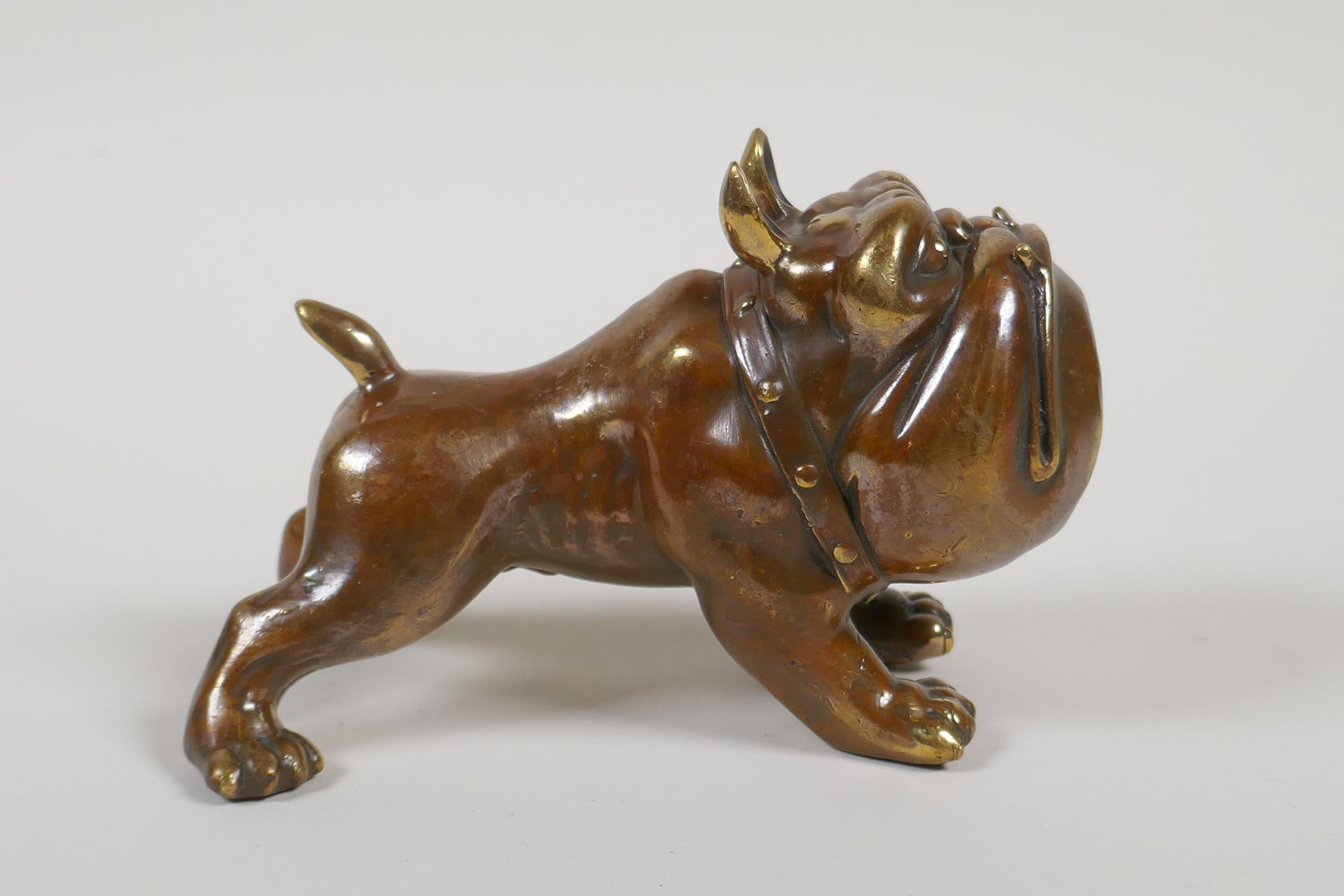 A filled bronze caricature bulldog, 5½" high - Image 3 of 10