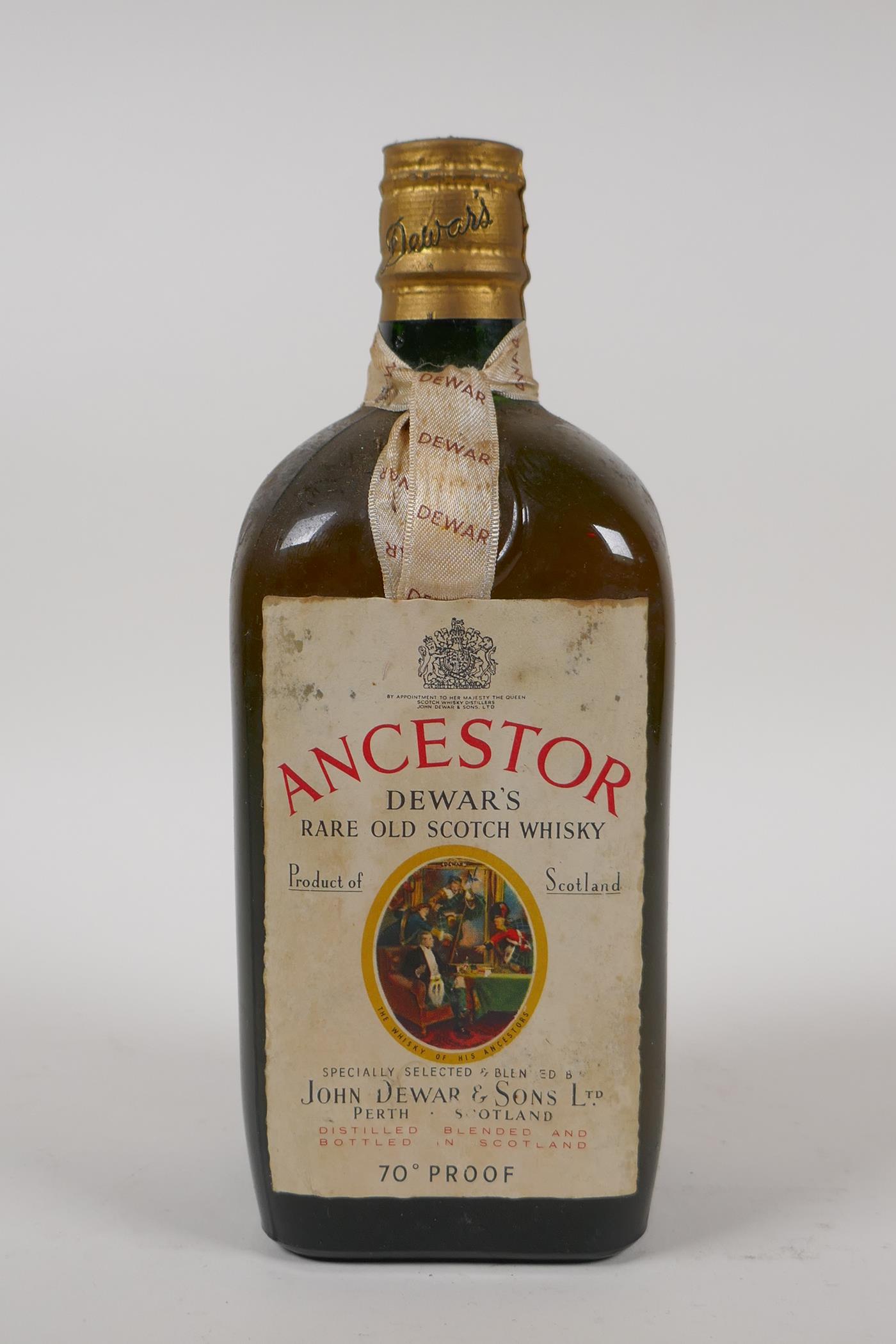 A bottle of Dewar's Ancestor Rare Old Scotch Whisky (Blended), circa 1950, 70% proof, sealed, 75cl