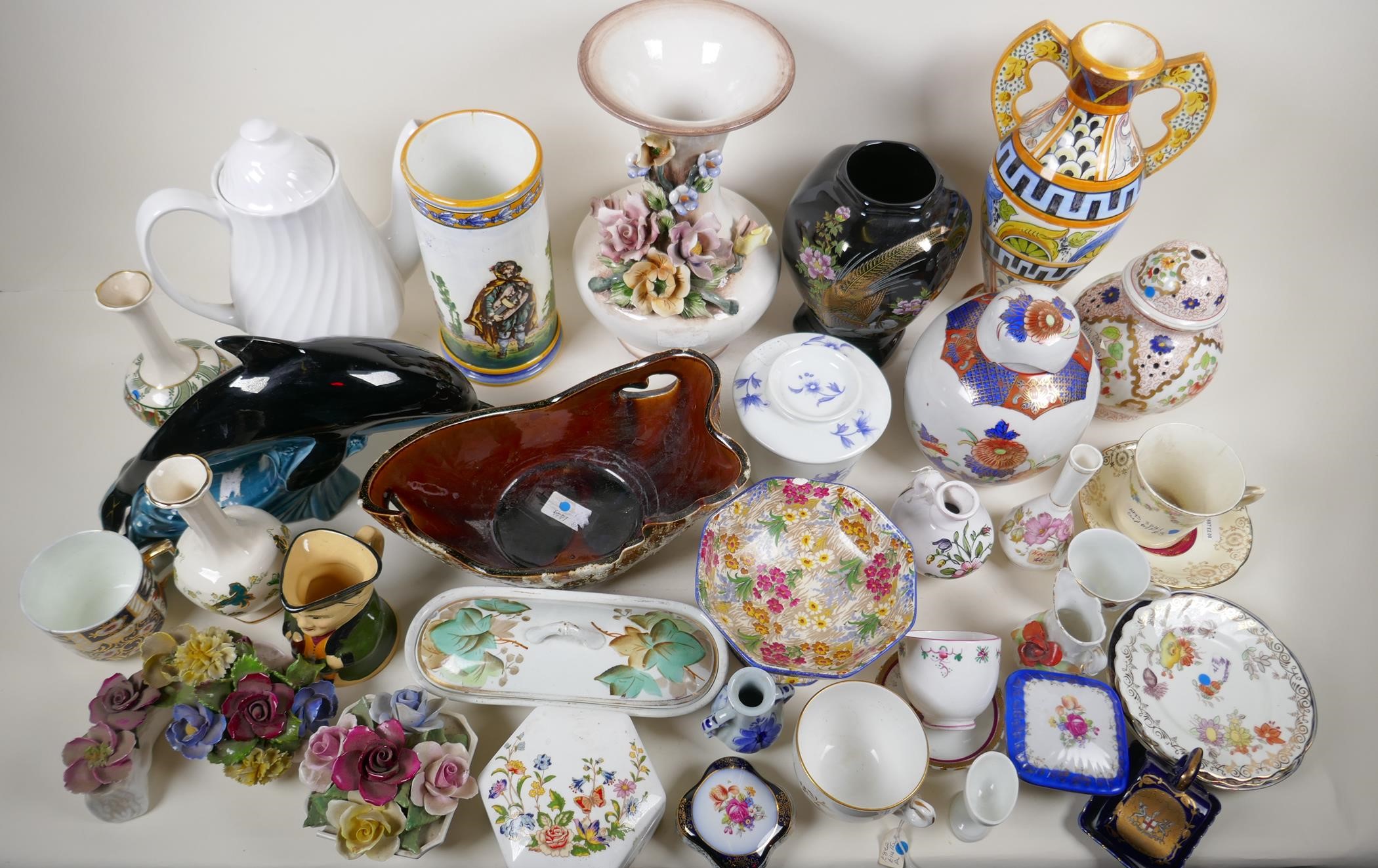 A quantity of decorative pottery and porcelain, mostly AF - Image 6 of 6