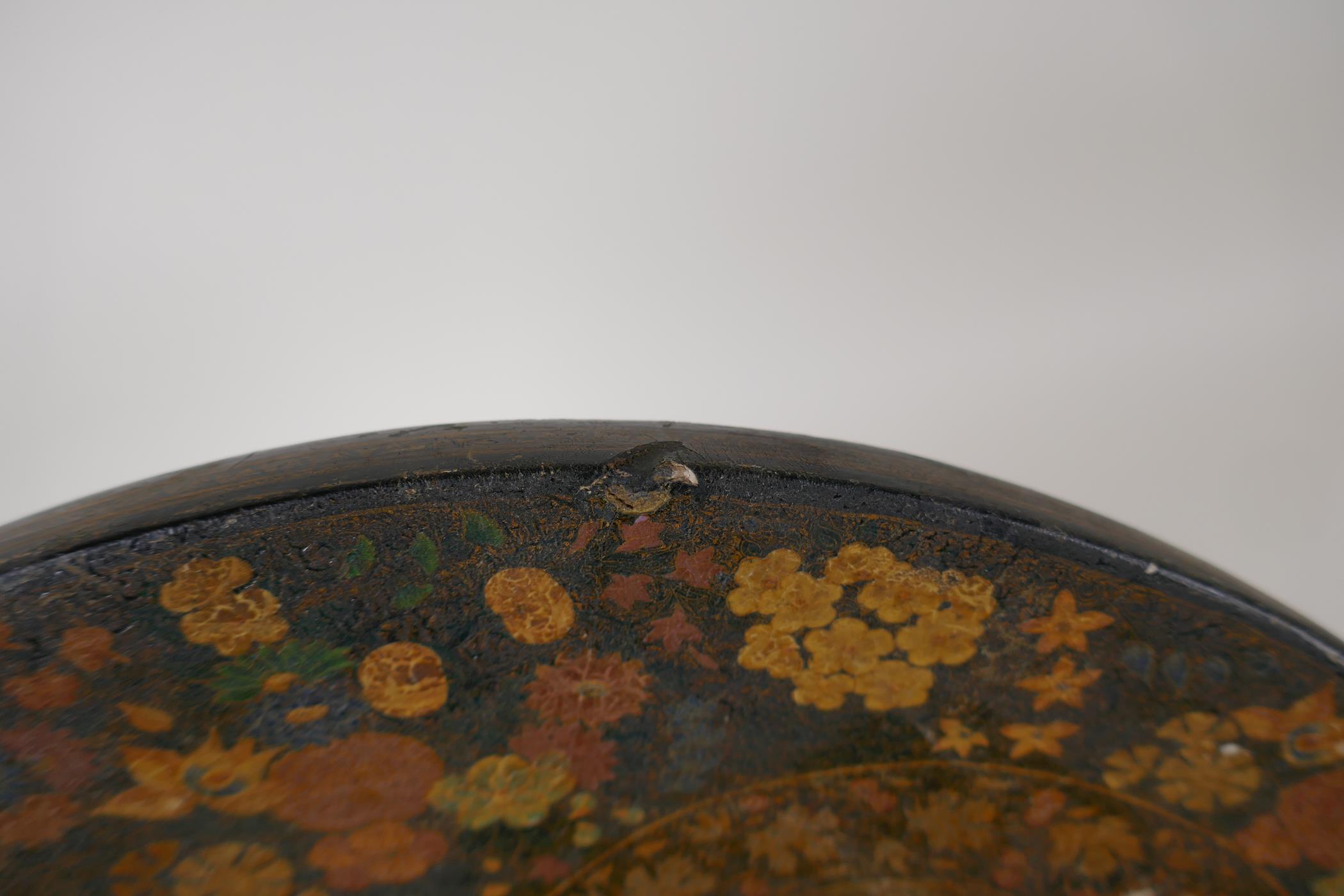 A Kashmir papier mache charger with millefiori and gilt decoration, 15" diameter - Image 12 of 13