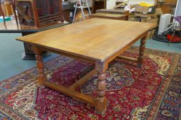 A mid-C20th oak refectory table, 72" x 48", 30" high