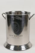 A electro plated wine cooler engraved Roederer, 7" diameter, 9½" high