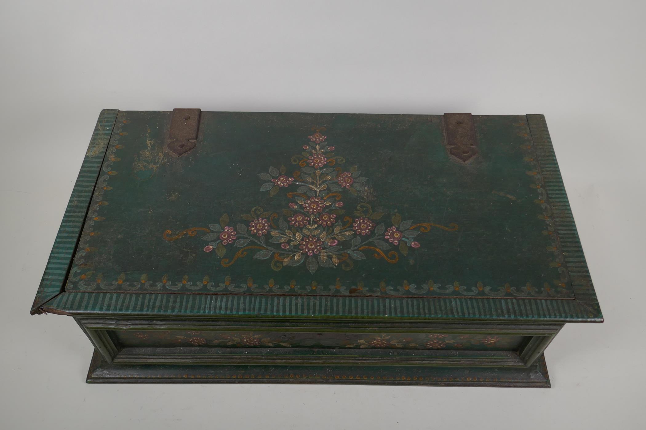 A C19th continental painted hardwood chest, 22" x 11", 7" high - Image 2 of 4