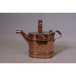 An antique 6 pint copper watering can, 11" high