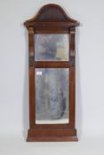 A C19th continental mahogany pier glass, 41" x 16"