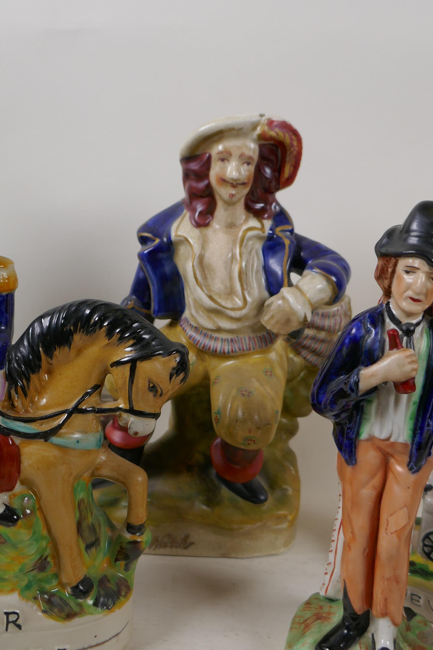 Six Staffordshire figures, Duchess, The Murder of Thomas Smith, Gin and Water, The Victory ( - Image 5 of 6