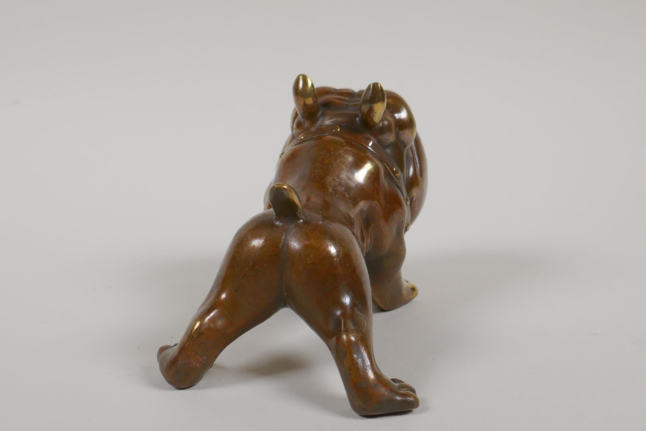 A filled bronze caricature bulldog, 5½" high - Image 7 of 10