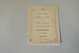 King Edward VIII, autographed programme of a smoking concert held on board of HMS Courageous, 12th