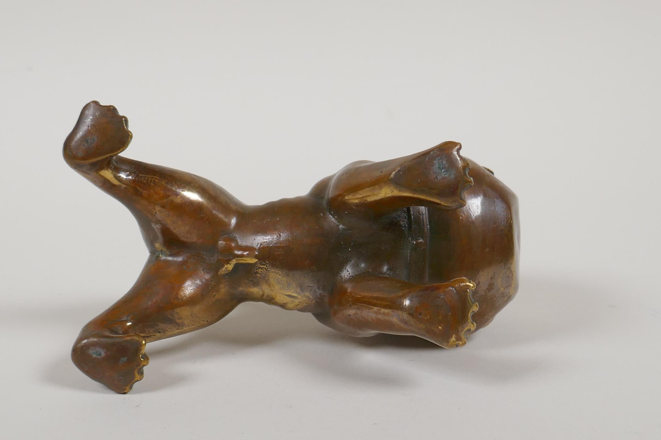 A filled bronze caricature bulldog, 5½" high - Image 9 of 10