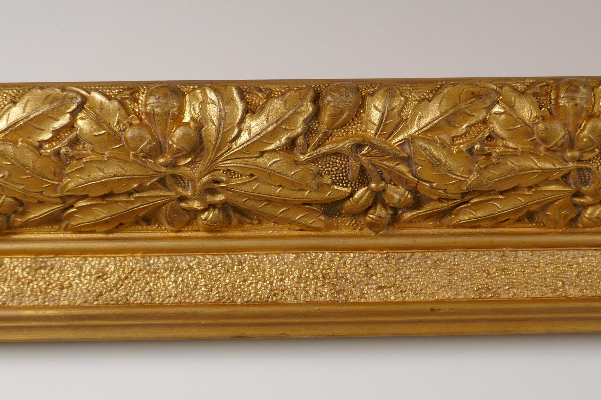 A C19th gilt composition picture frame, with leaf and fruit decoration, rebate 16" x 26" - Image 3 of 4