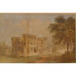 Naive landscape with a Regency villa, A/F tears, and another with a manor house, both unsigned,
