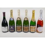 Six bottles of vintage wine including two bottles of De Grenelle Saumur Brut and another Saumur