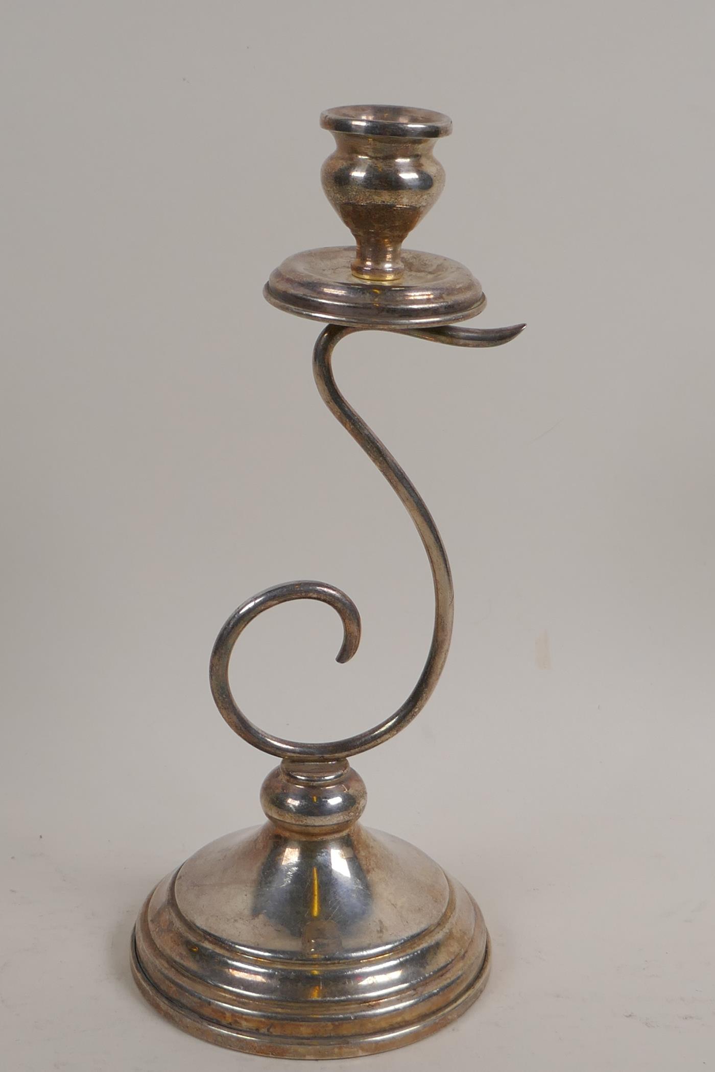 An Italian silver candlestick, 9" high, 162g - Image 3 of 4