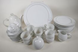 A Rosenthal twelve place setting Studio Line tea service, complete with teapot, sugar bowl, milk jug