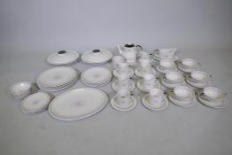 A Royal Doulton 'Morning Star' six place setting tea and dinner service, two saucers slightly larger