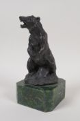 After Louis-Albert Carvin, bronze figure of a bear standing on its hind legs, 6½" high