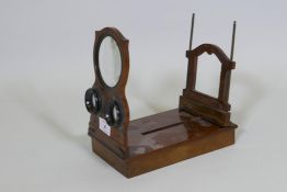 A C19th stereoscope viewer, 9" x 6" x 3"