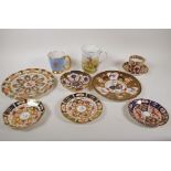 A quantity of Royal Crown Derby Imari pattern porcelain including a cup and saucer, plates and