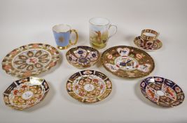 A quantity of Royal Crown Derby Imari pattern porcelain including a cup and saucer, plates and